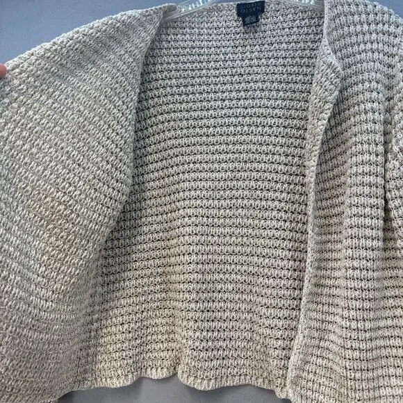 Sigrid Olsen Cardigan Women's L Beige 46% Silk Neutral Business Casual Sweater - Picture 2 of 10